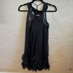 Rebecca Taylor Sheer Black Cocktail Dress